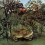 Picture: The Hungry Lion Throws Itself on the Antelope, 1905, Henri Rousseau